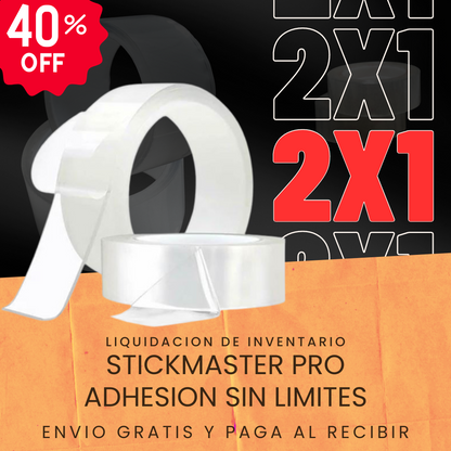 PROMO 2X1 - CINTA STICKMASTER PRO - ADHESION SIN LIMITES! 5m CADA UNA