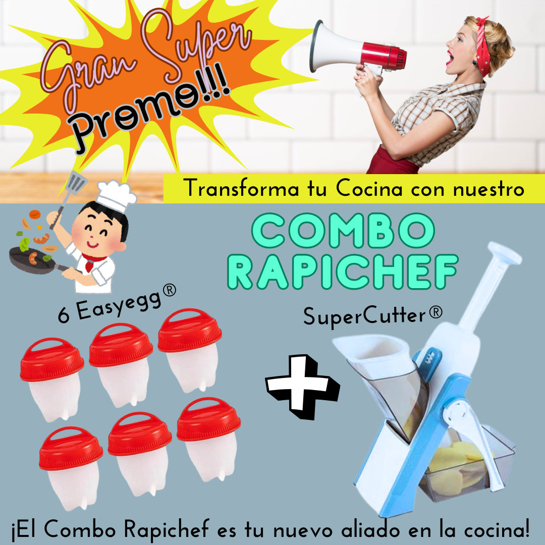 COMBO RAPICHEF 👩‍🍳 - SUPERCUTTER®🥔 ➕ EASYEGG®🥚- ¡DI ADIOS A LOS TIEMPOS LARGOS EN TU COCINA!