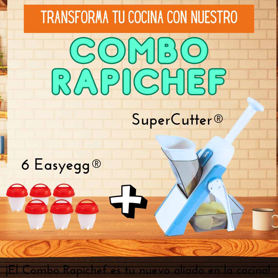 COMBO RAPICHEF 👩‍🍳 - SUPERCUTTER®🥔 ➕ EASYEGG®🥚- ¡DI ADIOS A LOS TIEMPOS LARGOS EN TU COCINA!